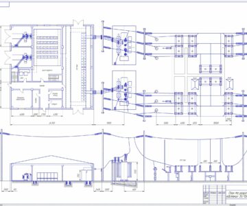 Чертеж Чертеж план-разрез подстанции ПС 35 кВ