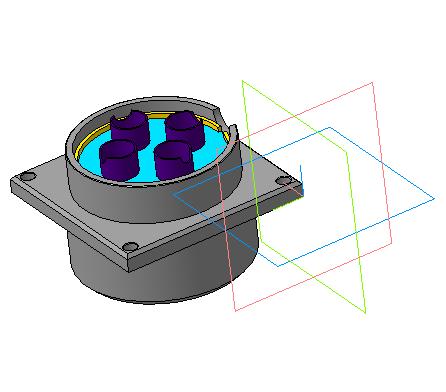 3D модель 3D сборка четырехштырькового разъема