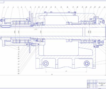 Чертеж Шпиндельный узел токарного станка с ЧПУ модели SPT16NC