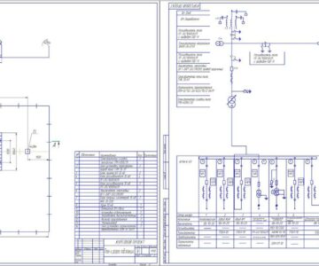 Чертеж План и разрез подстанции 35/10 кВ