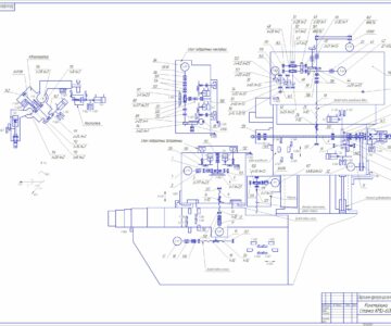 Чертеж Кинематика станка КМЦ-600
