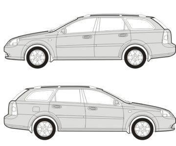 Чертеж Схема общего вида автомобиля Daewoo Nubira Wagon 2004