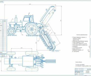 Чертеж Проект ланцюгового скребкового экскаватора