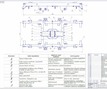 Чертеж Рама тележки тепловоза ЧМЭ3