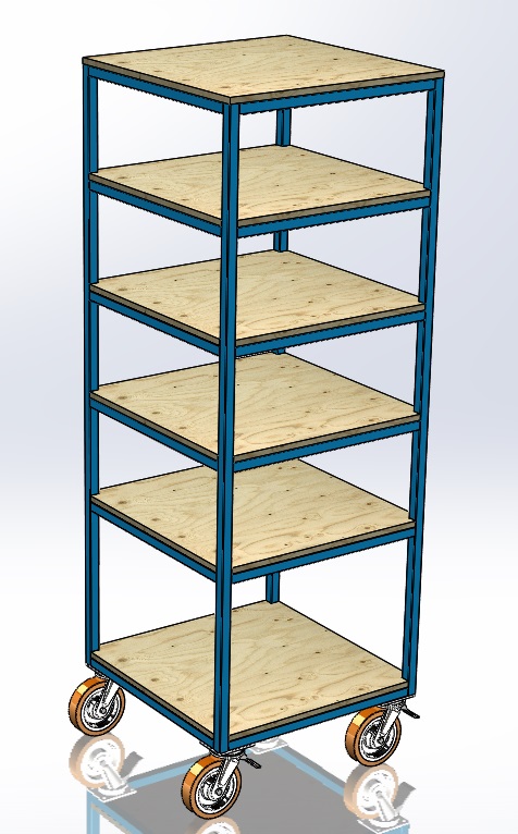 3D модель Мобильная этажерка в цех
