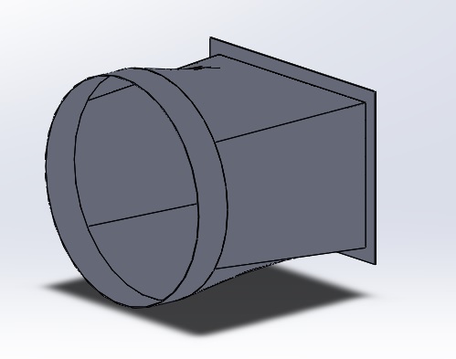 3D модель Возуховод. Переход 200х300 на d315