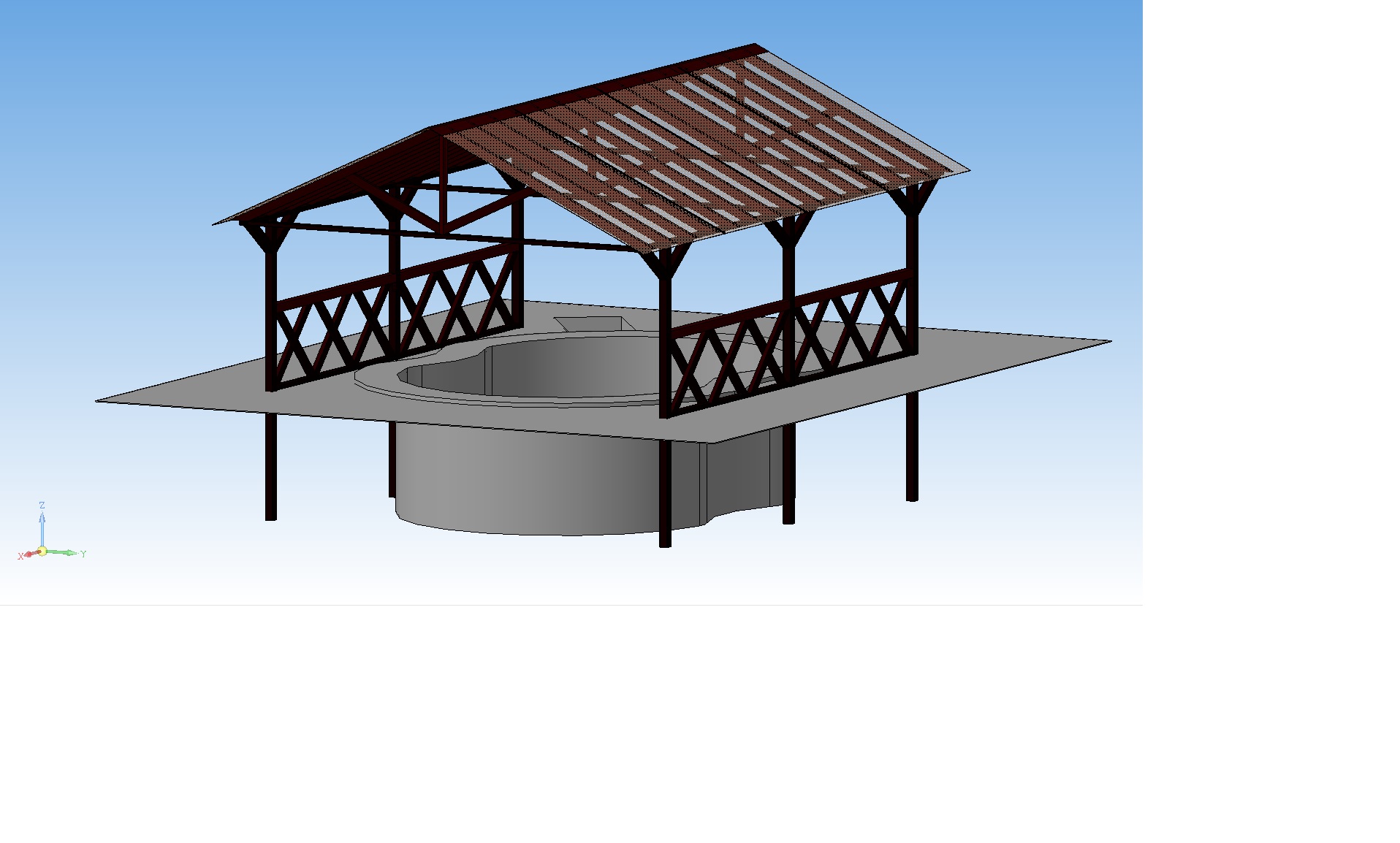3D модель Навес над уличным бассейном