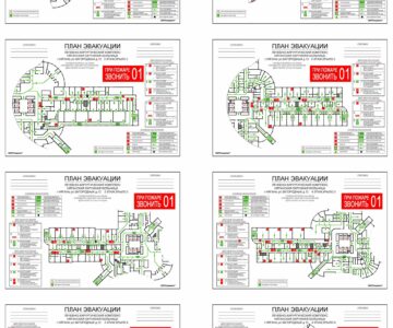 Чертеж Планы эвакуации Лечебно-хирургического комплекса