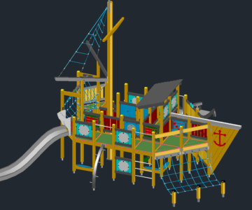 3D модель Детская площадка - корабль
