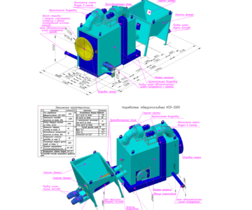 3D модель Модель горелки твердотопливной КСВ-5000 к котлу ДЕ – 6,5-14 (1,4).