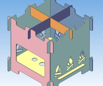 3D модель Печь разборная - щепочница (походно-туристическая)