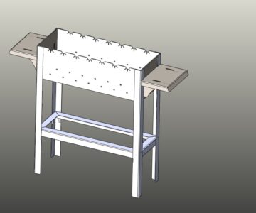 3D модель Стационарный мангал Д.хШ.хВ. 800х300х100