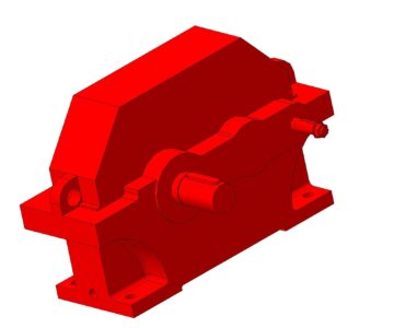 3D модель Редукторы Ц2У-200 с цилиндрическим и коническим выходным валом, 3D модели стандартных редукторов