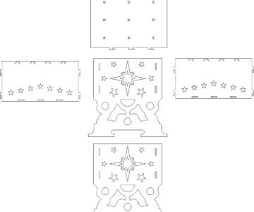3D модель Чертеж разборного мангала со звездами