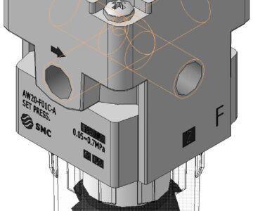 3D модель Пневматический фильтр-регулятор AW20-F01C-A 3D-модель