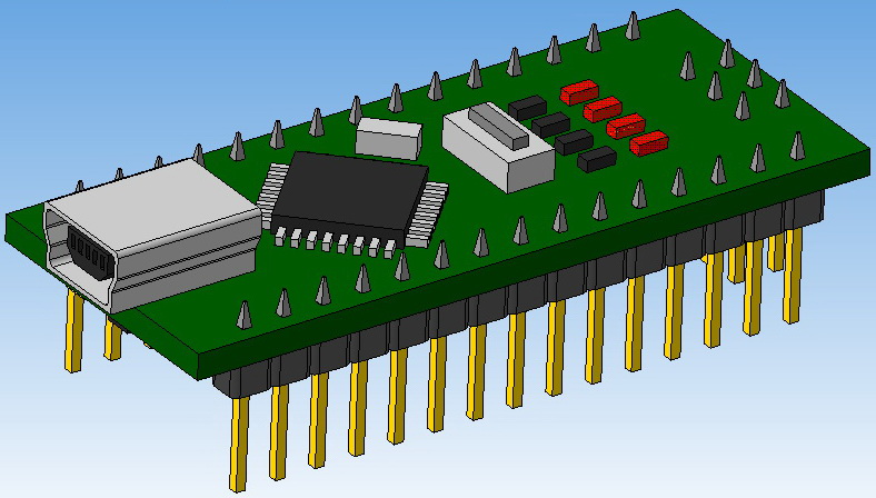 3D модель Микроконтроллер Arduino Nano