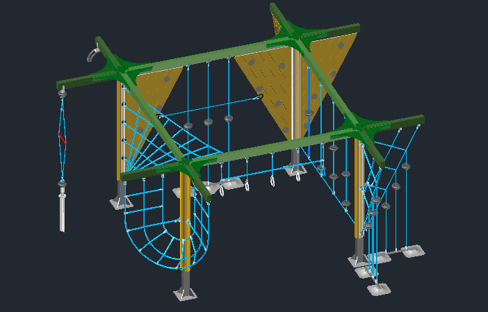 3D модель Веревочная паутина на детскую площадку - 3D комплекс