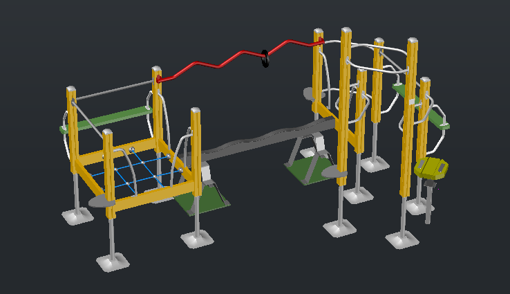 3D модель Детская площадка "Полоса препятствий"