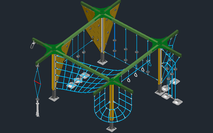 3D модель Веревочная паутина на детскую площадку №3