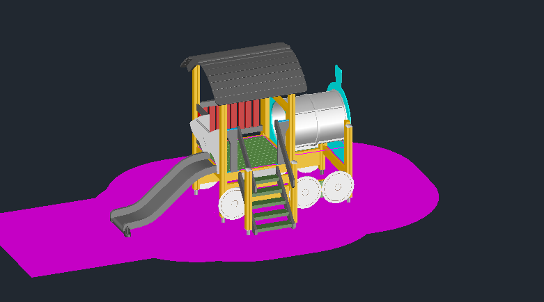 3D модель Детская игровая площадка "Паровозик"