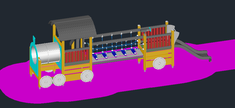 3D модель Детская игровая площадка "Паровоз"