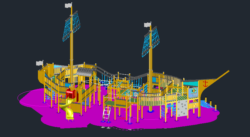 3D модель Детская игровая площадка "Корабль" №3