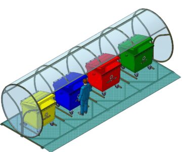 3D модель Пункт раздельного сбора ТБО с крытой площадкой