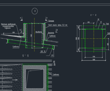 Чертеж Примыкание кровли и узла прохода