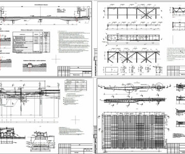 Чертеж 2-ух пролетный мост