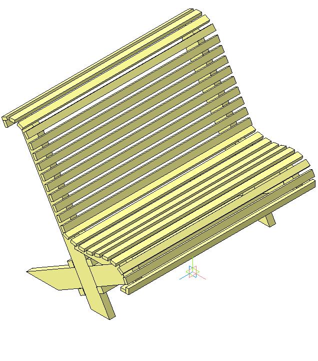 3D модель Скамья садовая деревянная