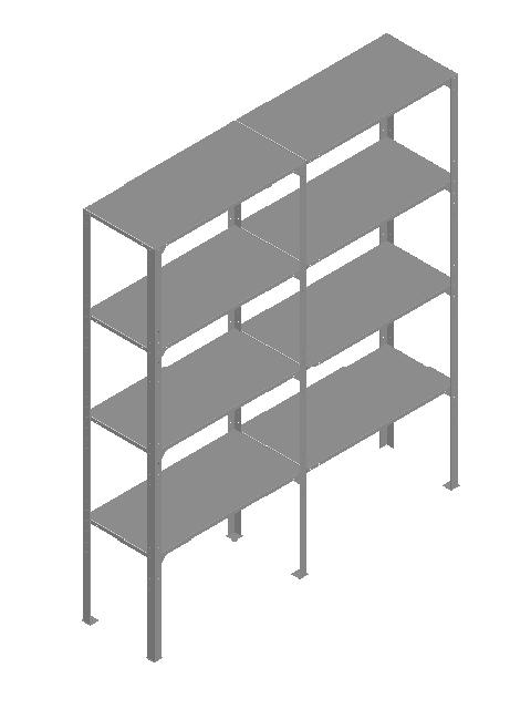 3D модель Стеллаж металлический 400х1700х2000