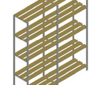 3D модель Стеллаж с деревянным настилом 400х1700х2020