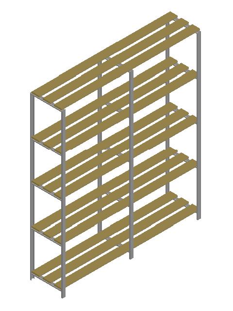 3D модель Стеллаж с деревянным настилом 400х1700х2020