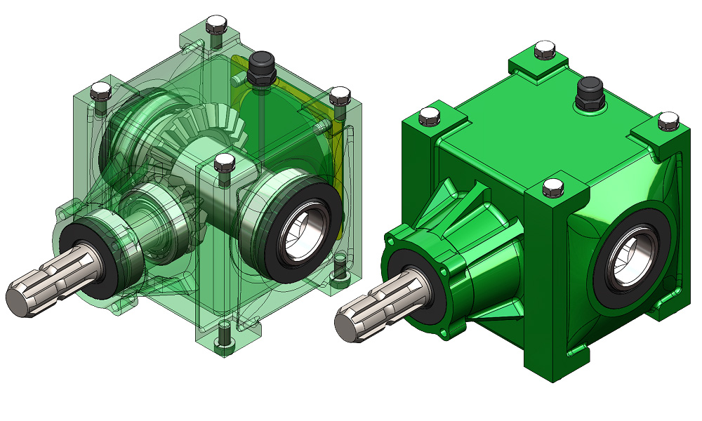 3D модель Bevel Gearbox Reducer 75 HP