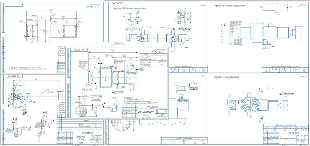 Чертеж Технологический процесс обработки детали вал-шестерня