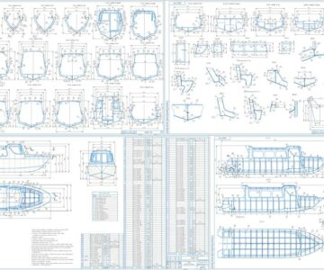Чертеж Конструктивный чертеж катера