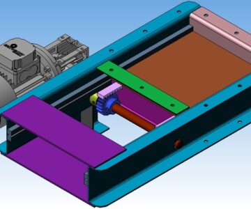 3D модель Задвижка реечная с электроприводом, зерновая, квадратная.