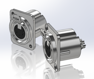 3D модель Розетки NC5(6)FD-LX Neutrik