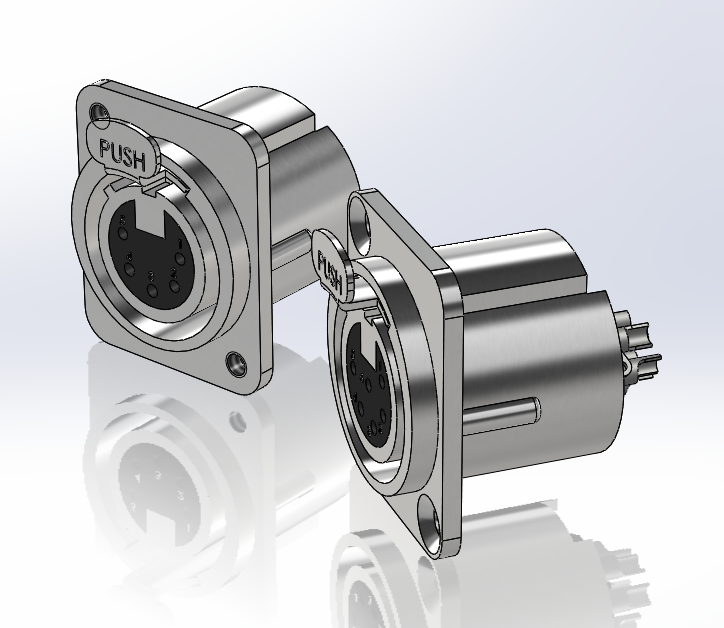 3D модель Розетки NC5(6)FD-LX Neutrik