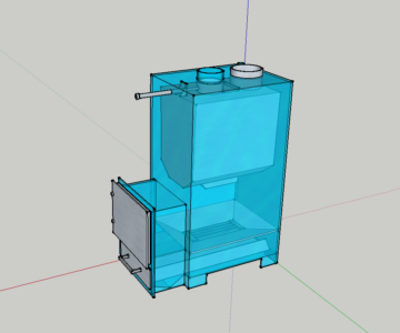 3D модель Металлическая банная печь с закрытой каменкой