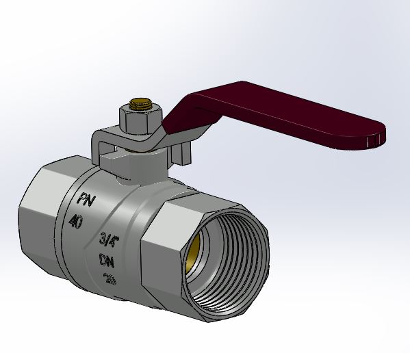 3D модель Кран шаровый 3/4 pn40 dn20