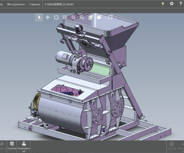 3D модель Двухвальный бетоносмеситель JS 500