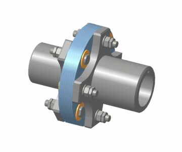 3D модель Муфта пальцевая с резиновым диском КВК-1 (В=1400, L=168,42м)