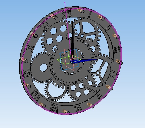 3D модель Часы настенные (вид шестеренок)