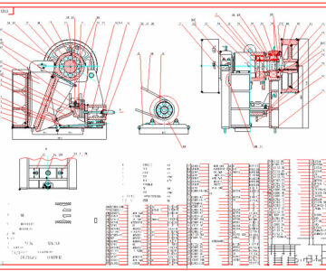 Чертеж Щековая дробилка PE-400x600