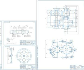 Чертеж Расчёт цилиндрического косозубого соосного редуктора по заданным данным