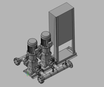 3D модель Насосная станция на базе 2-х насосов Lowara 46SV2-G075T