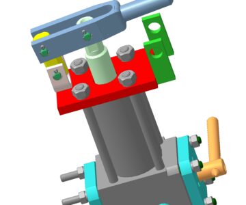 3D модель Насос гидравлический для пневмогидропривода крана шарового