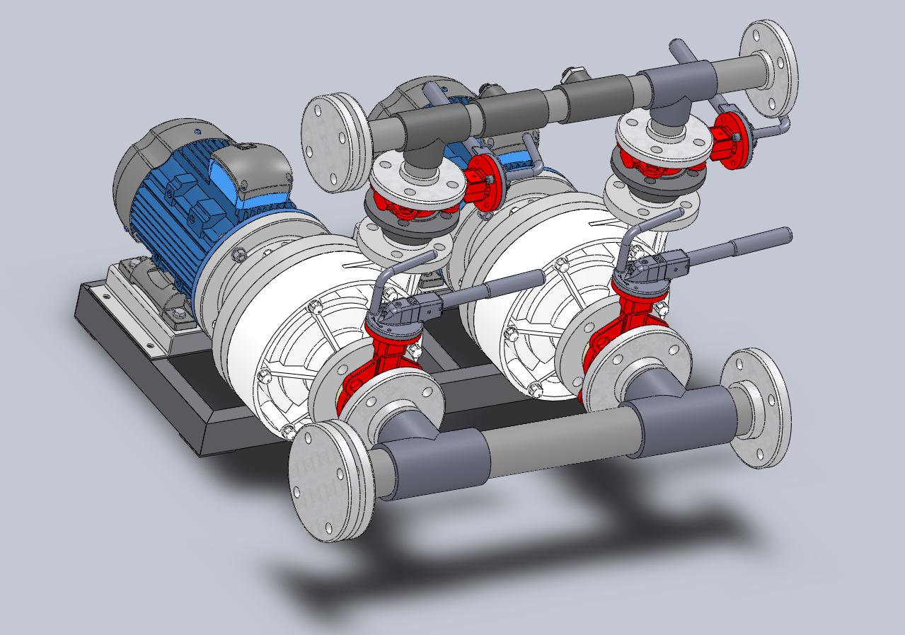 3D модель Насосная станция на базе 2-х насосов CMO 40-160