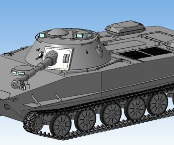 3D модель Лёгкий плавающий танк ПТ-76